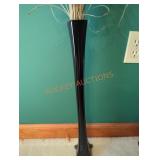 Long Skinny Black Glass Vase
