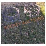 2 metal plant stands