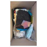 misc. sewing and fabric box lot
