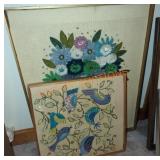 2 Piece Hand Embroidered Art Lot