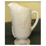 Milk Glass Grape Pitcher