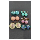 6 Pair of Costume Jewelry Earrings