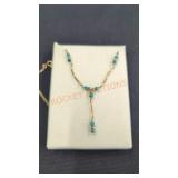 1/20 14k GF Stamped Turquoise & Gold Necklace