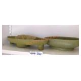 Vintage Floraline pottery floral boats