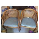 Pair of Woven Wood Chairs