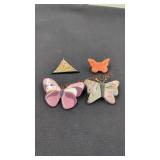 4 Handmade Butterfly Brooches
