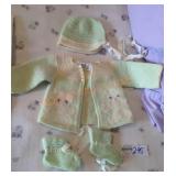 Vintage infant hand knitted baby outfit