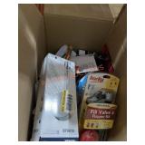Box Lot Small Tools, Shower Head, Frog Tape, Fill