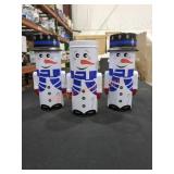 (3) Tall Snowman Tins