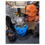 Box Lot Halloween Bags, Carving tools, Ghouls,