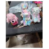 (3) Plush Crossbody Animal Bags+ Dog in Carrier