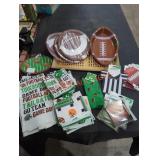 Decrotive Tray Lot of Assorted Football Items