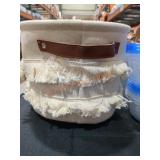 Fringed Linen Basket with Storage Containers
