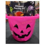Halloween Bucket, Lights, Carving Tools, ect