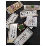 Box of Home & Garden Decor, Garden Tools, Signs