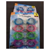 (3) Child Goggles 4 pack, Adjustable, Ages 4+