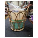 Decorative Storage Basket With Makeup Holders