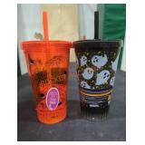 (2) Assorted Light Up Halloween Cups w/ Lids