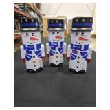(3) Tall Snowman Tins