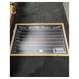 Weekly Menu Chalk Board