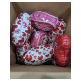 Box of Valentine Stick Balloons, Hearts