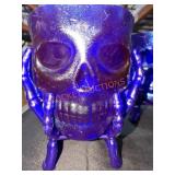 3 Skull Candy Bowls, Blue Plastic