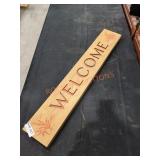 Welcome Hanging Wood Sign