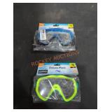 (2) Assorted Adult Deluxe Swim Masks