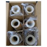 1 Case, (6) Peach Frosted Vases, Glass,