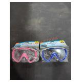 (2) Assorted Adult Deluxe Swim Masks