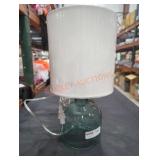 Blue Glass Lamp w/ Shade