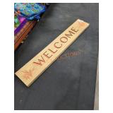 Welcome Hanging Wood Sign