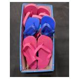 Box Lot Of Toddler Flip Flops various sizes
