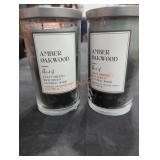(2) Amber Oakwood 17oz Candles