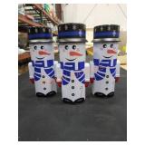 (3) Tall Snowman Tins