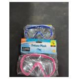 (2) Assorted Adult Deluxe Swim Masks