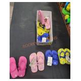 Box Lot of Assorted Toddler Flip Flops