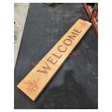 Welcome Hanging Wood Sign