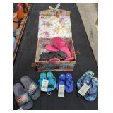 Storage Box Lot Filled w/ Assorted Flip Flops
