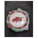 Red Truck Christmas Plates