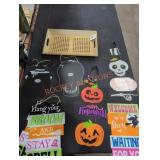 Decrotive Tray w/ Assorted Halloween Signs