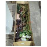 Lamps & Faux Plant Box Lot