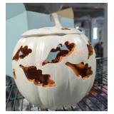 Ceramic Pumpkin with Leaves