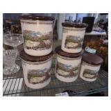 Vintage "Friendly Village" Metal Canister Set