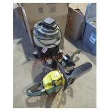 Shop Vac, Hedge Trimmer & Chainsaw
