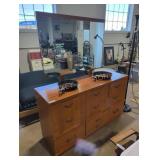 Wooden Dresser with Back Mirror