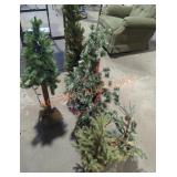 Five Small Faux Pine Trees