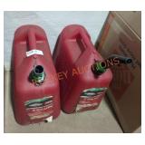 Two Plastic Gasoline Cans