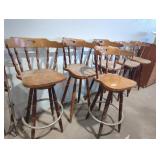 Six Wooden Stools