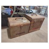 Two Vintage Porter Cable Metal Toolboxes